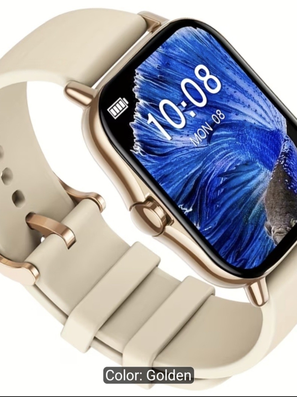 Smartwatch - Golden Beige Silicone Band